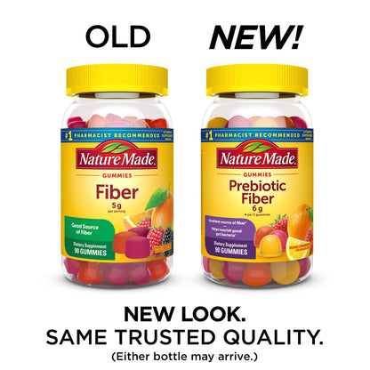 Nature Made Prebiotic Fiber Gummies – 90 Count for Adults & Kids | Digestive Support