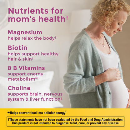Nature Made Prenatal Vitamin Softgels + Choline Capsules – 60 Day Supply, Folic Acid + DHA