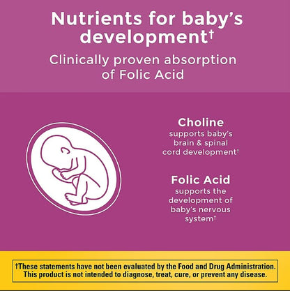 Nature Made Prenatal Gummies with DHA + Folic Acid – Berry (120 CT) + White Peach Hydration Sticks