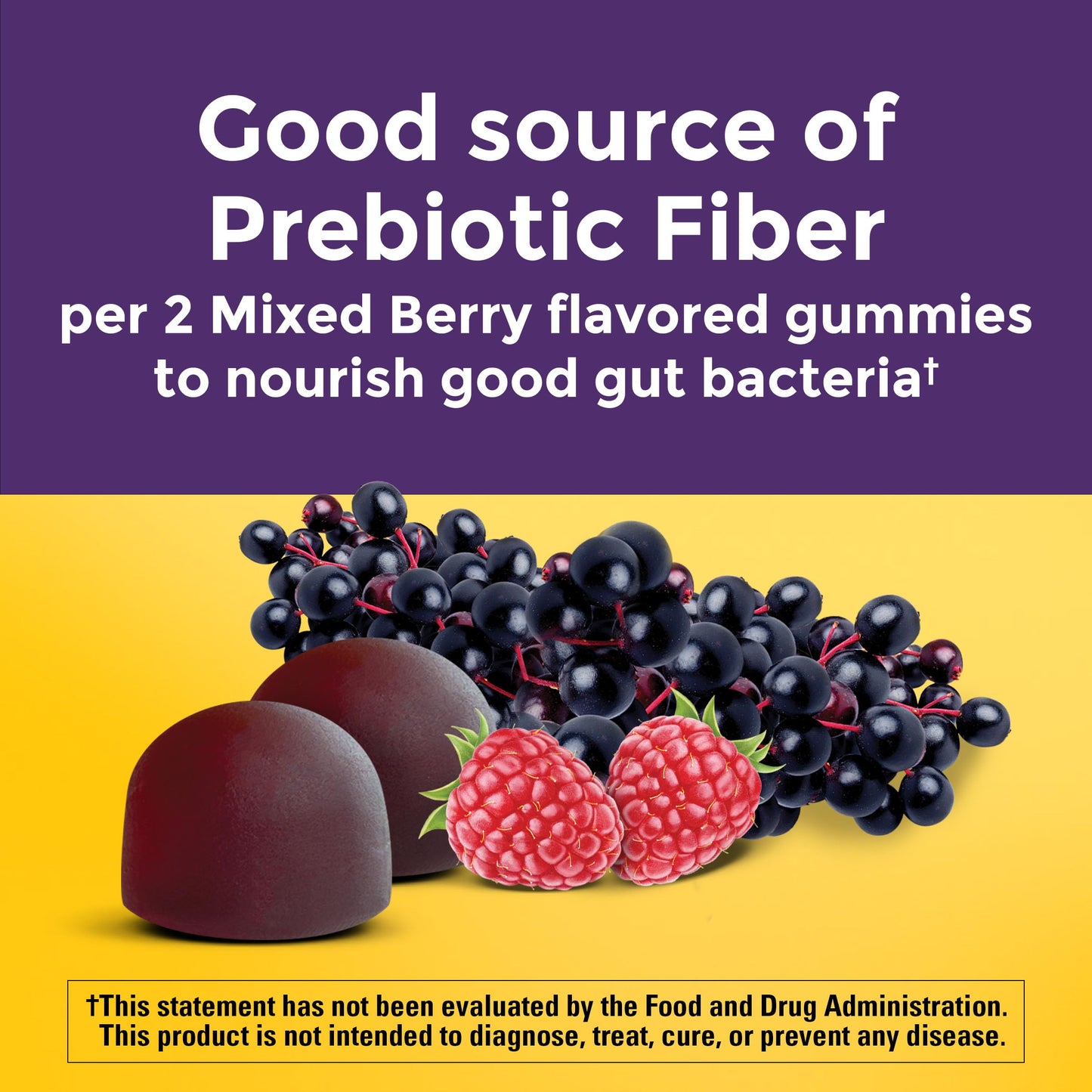 Nature Made Probiotic + Prebiotic Fiber Gummies – Gut Health Support, 50 Count (25 Day Supply)