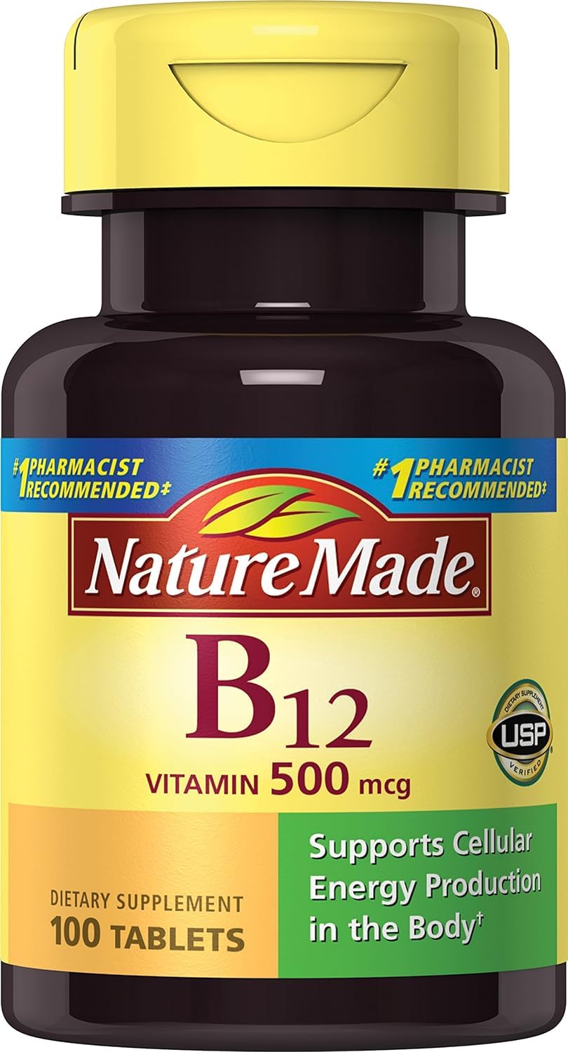 Nature Made Vitamin B-12 500 mcg Tablets – Pack of 2 (100 ea)