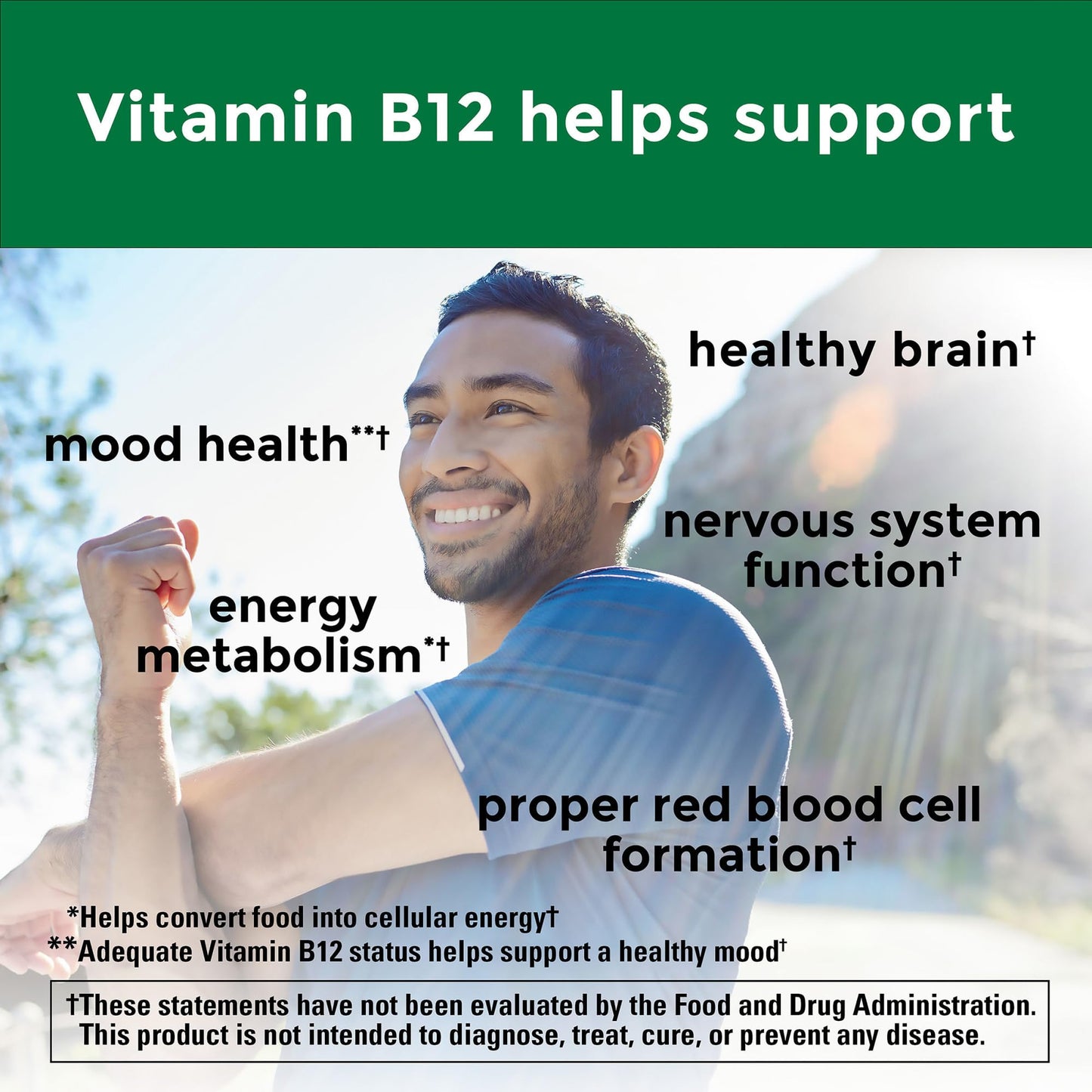 Nature Made Vitamin B12 500 mcg Tablets – Energy Metabolism Support, 100 Count (100 Day Supply)