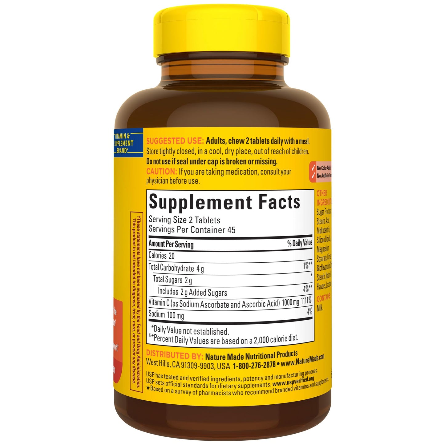 Nature Made Extra Strength Vitamin C 1000 mg Chewable | 90 Tablets | Immune Support