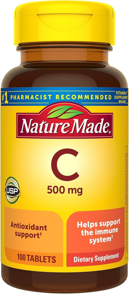 Nature Made Vitamin C 500 mg Caplets, 100 Count (3 Pack) | Immune Support