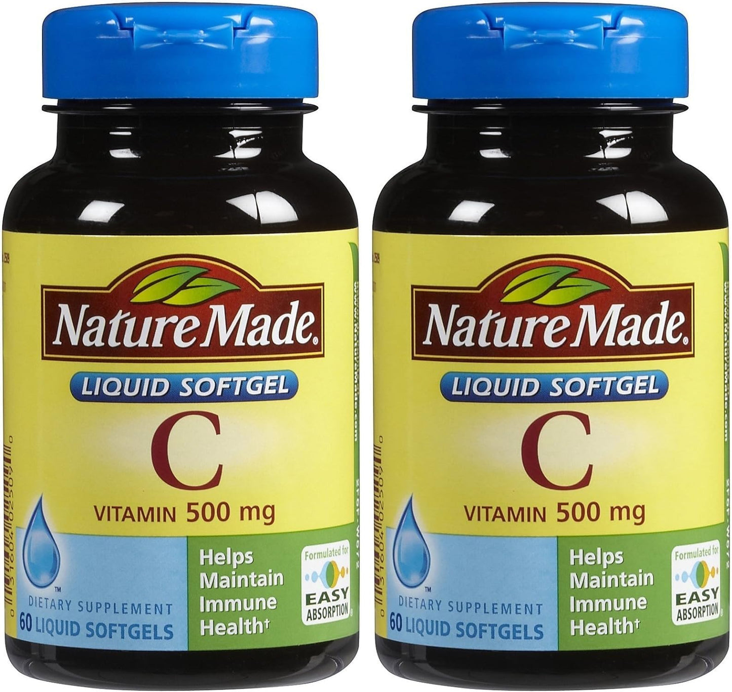 Nature Made Vitamin C 500 mg Softgels - 60-Count Pack of 2 | Immune Support
