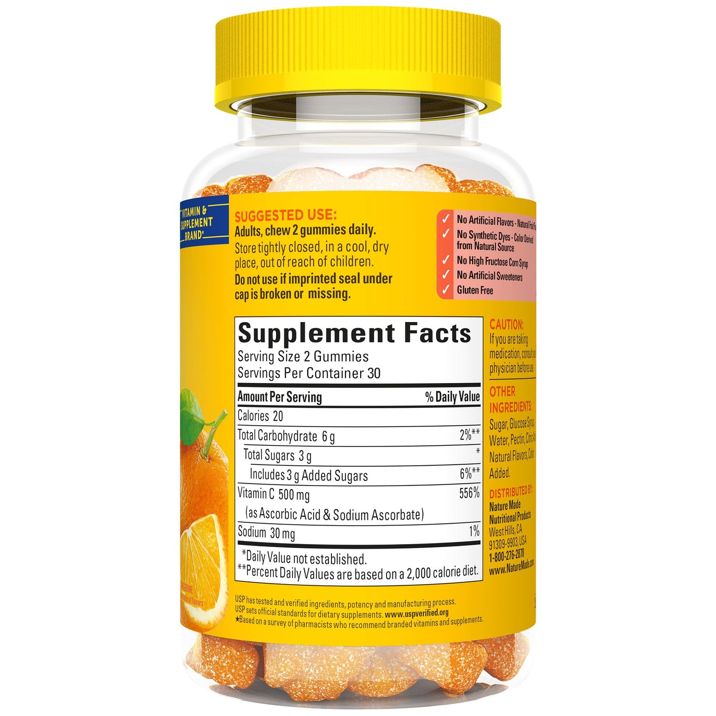 Nature Made Vitamin C 500 mg Gummies - Immune Support, 60-Count, 30-Day Supply