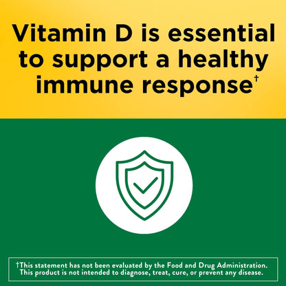 Nature Made Vitamin D3 1000 IU Softgels – 180 Count | Bone, Teeth, Muscle & Immune Health