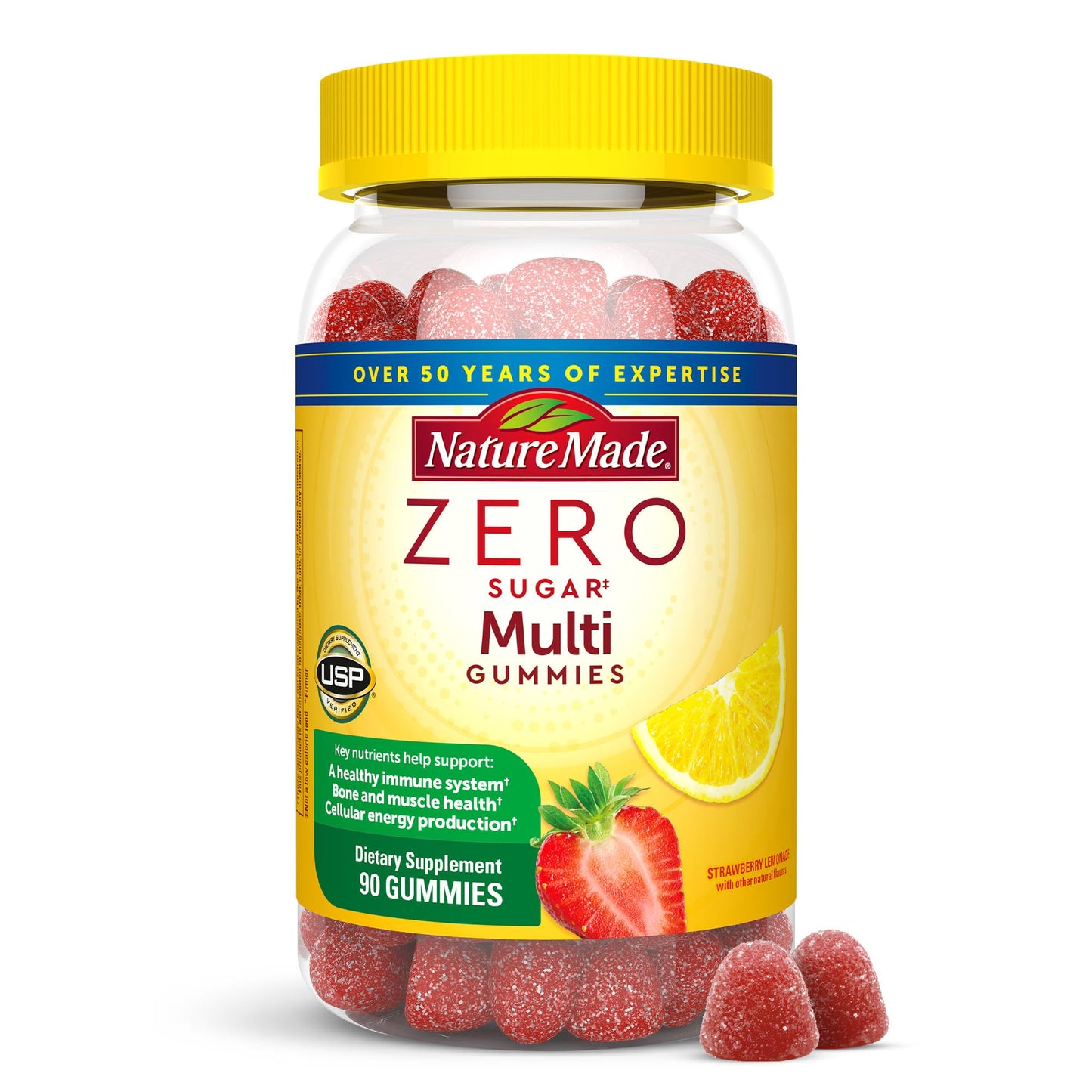 Nature Made Zero Sugar Multivitamin Gummies – 90 Count (45 Day) – Men & Women