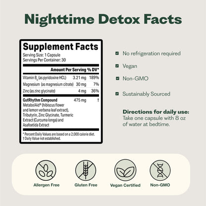 Nature M.D. GutRhythm Nighttime Recovery Overnight Digestive & Sleep Aid Supplement – Vegan 30 Servings