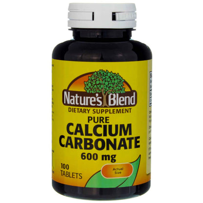 Nature's Blend Calcium Carbonate 600mg Tablets - 100 ct (Pack of 2)