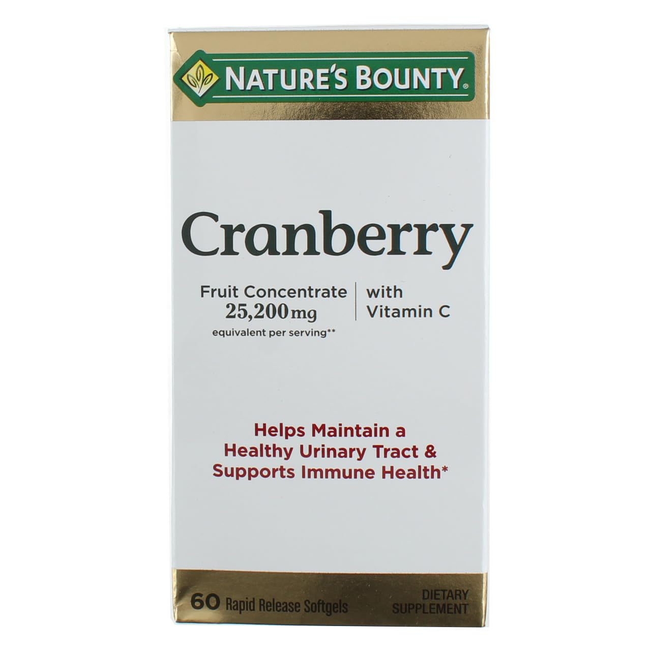 Nature's Bounty Cranberry Dietary Supplement – 60 Soft Gels, Pack of 2