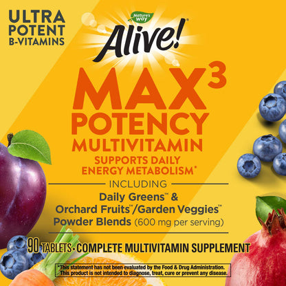 Nature's Way Alive! Max Potency Daily Multivitamin – Natural, 90 Count