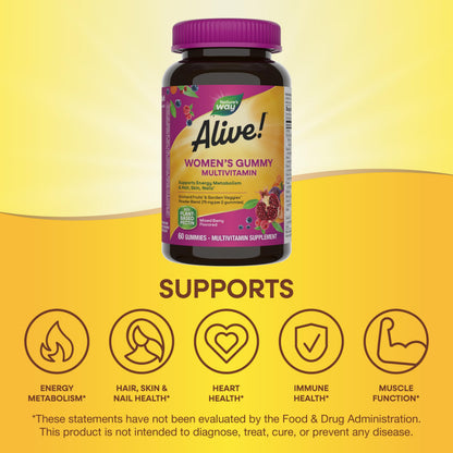 Nature's Way Alive! Women's Gummy Multivitamin – 60 Gummies (2 Pack) | Mixed Berry