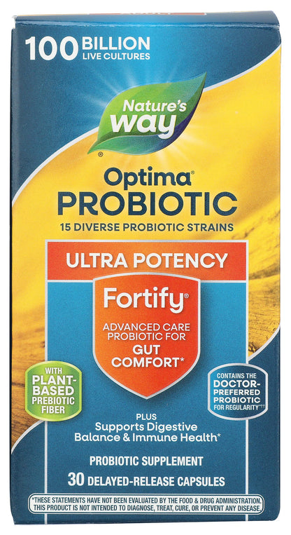 Nature's Way Fortify Optima Daily Probiotic — 100B CFUs, 15 Strains, 30 Count