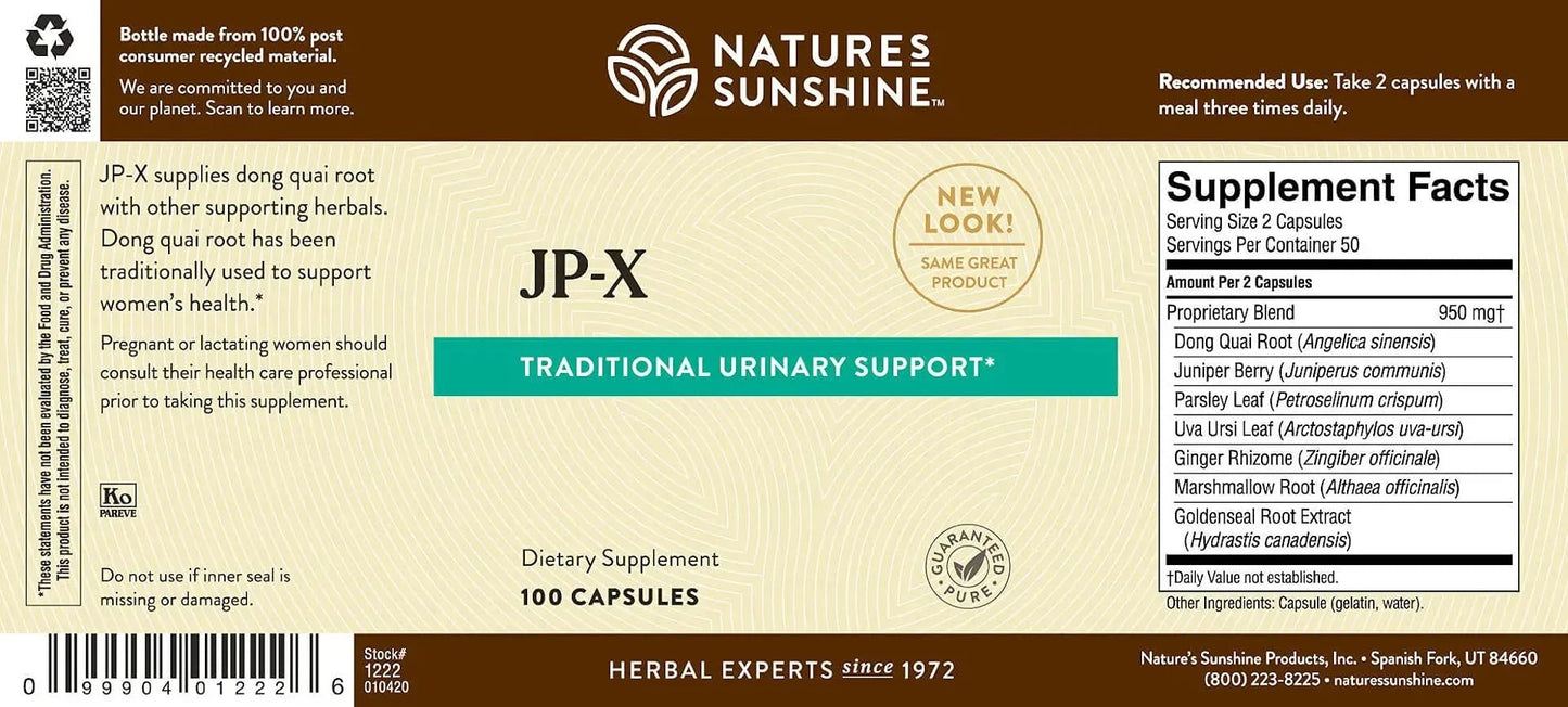 Nature's Sunshine JP-X 100 Capsules | Herbal Supplement for Women's Health