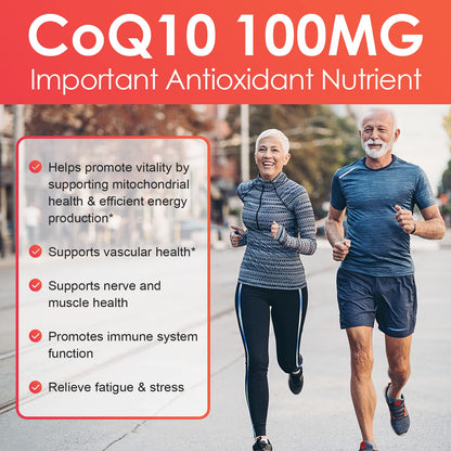 NATURE TARGET CoQ10 100mg Softgels with 10mg PQQ - High Absorption CoQ10 in Organic Olive Oil | Heart, Brain & Energy Support | 120 Servings