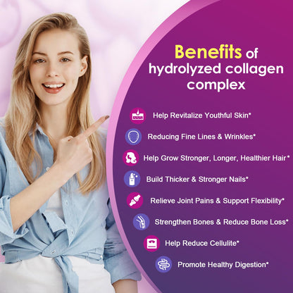 NATURE TARGET Multi Collagen Peptides Powder – Types I–X, Vitamin C + Hyaluronic Acid (Grass-Fed, Non-GMO, 50 Servings)