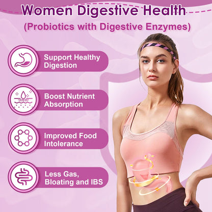 Nature Target Probiotics for Women – 100B CFUs, Enzymes, Prebiotics, Cranberry | 180 Veggie Capsules