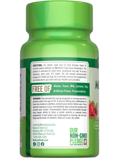 Nature's Truth Melatonin 12 mg - 150 Tablets, Berry Flavor, Quick Dissolve, Vegan, Non-GMO & Gluten Free | Pack of 2
