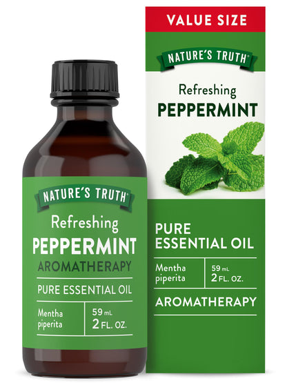 Nature's Truth Peppermint Essential Oil Pure – 2 fl oz | Diffuser & Aromatherapy