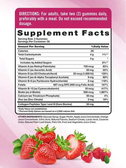 Nature's Truth Women's Multivitamin Gummies with Collagen & Biotin - 70 Count (Non-GMO, Gluten Free)