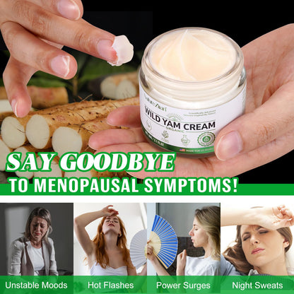 NATURE ZIRAN Wild Yam Cream - Estrogen-Free Skin Cream for Menopause & Period Changes, 2.1 fl oz