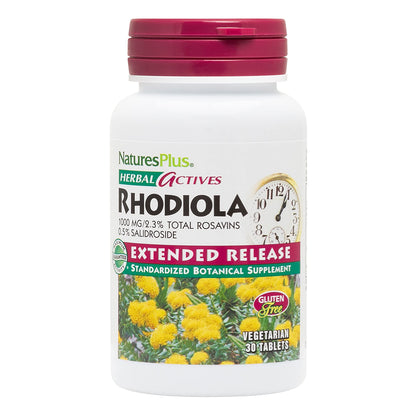 Nature's Plus Rhodiola Extended Release 1000mg | 30 Vegan Tablets | Energy, Focus & Stress Relief