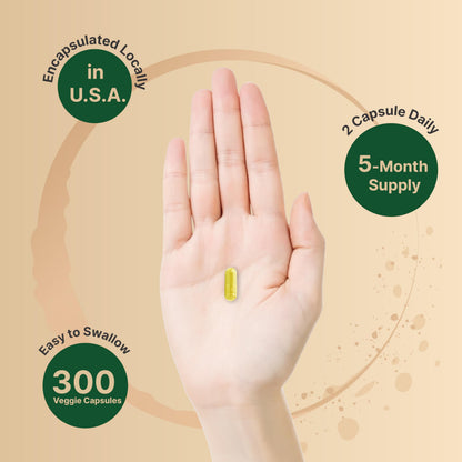 NatureBell Berberine 500mg – 300 Veggie Capsules | 5:1 Root Extract, Plant Based