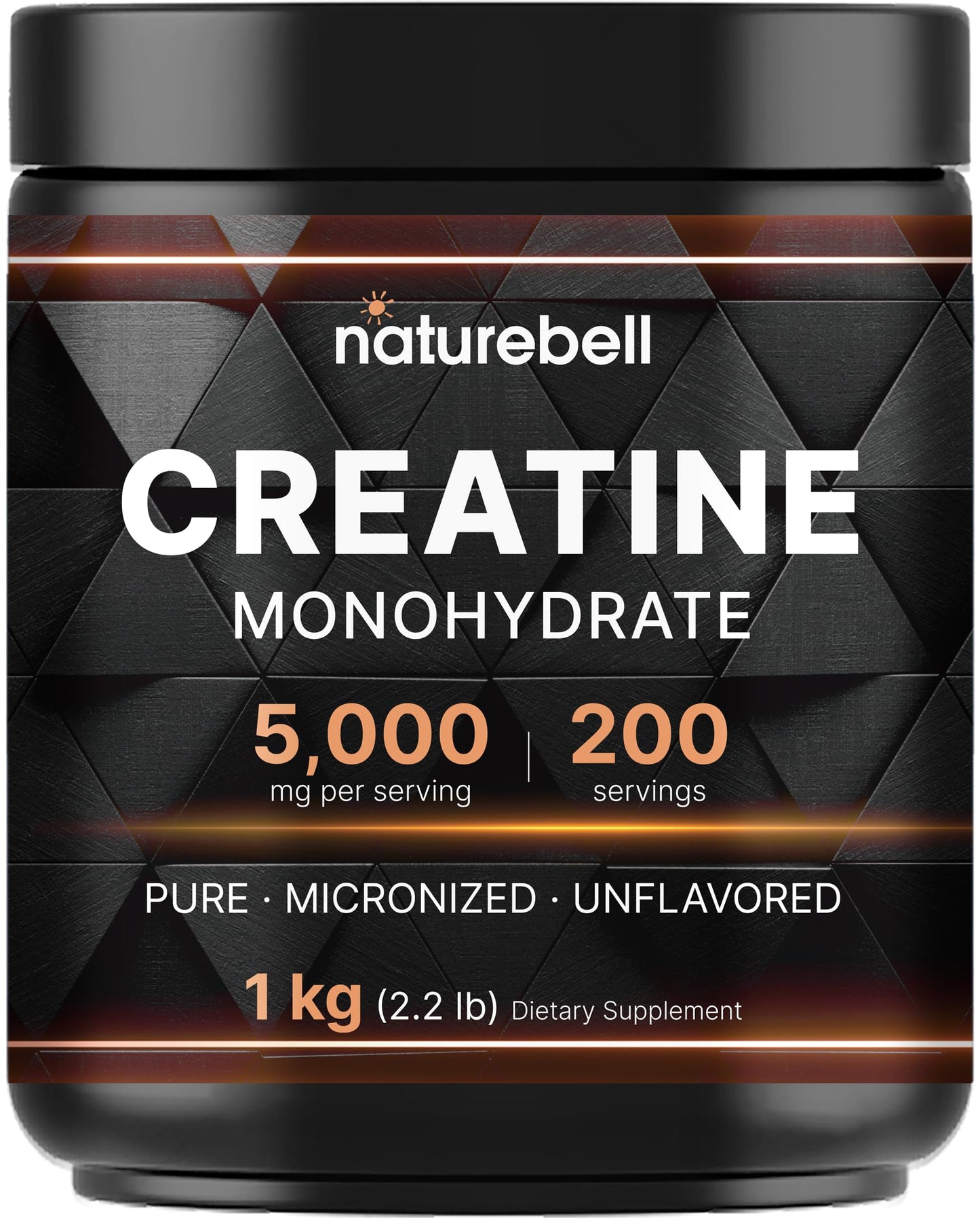 NatureBell Creatine Monohydrate Powder 1,000g | 200 Servings | Micronized & Unflavored