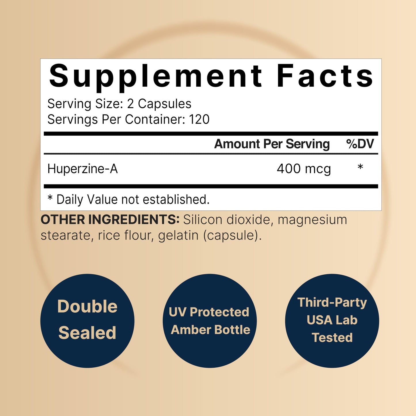 NatureBell Huperzine A 400mcg Per Serving | 240 Capsules – Focus, Cognition & Memory (Non-GMO)