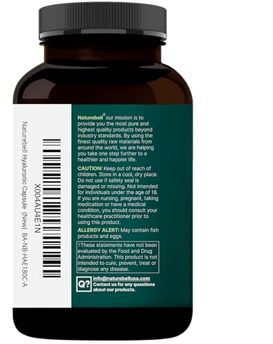 NatureBell 2 Pack Hyaluronic Acid 2000 mg | 480 Capsules with MSM & Hydrolyzed Collagen – Skin Hydration, Joints, Hair & Eyes