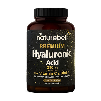 NatureBell Hyaluronic Acid 250mg – 240 Capsules with Biotin & Vitamin C (3-in-1)