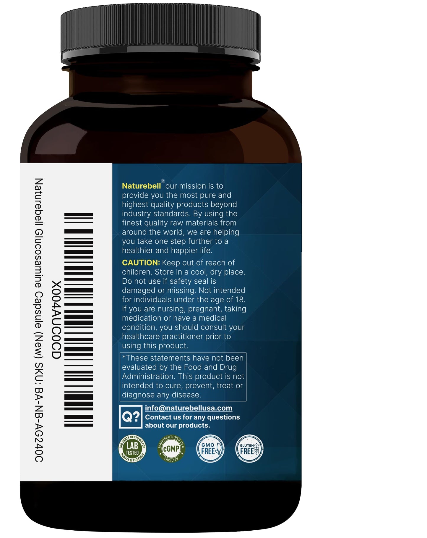 NatureBell Advanced Glucosamine Chondroitin MSM Supplement – 240 Capsules | 10-in-1 Joint Support Complex, Non-GMO