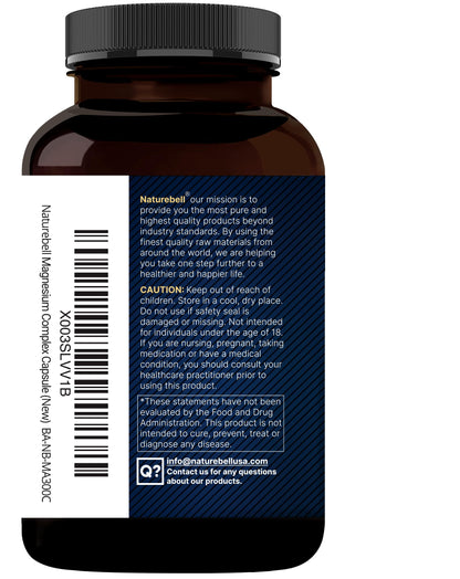 NatureBell Magnesium Complex 500mg – 10 Active Forms, 300 Caps
