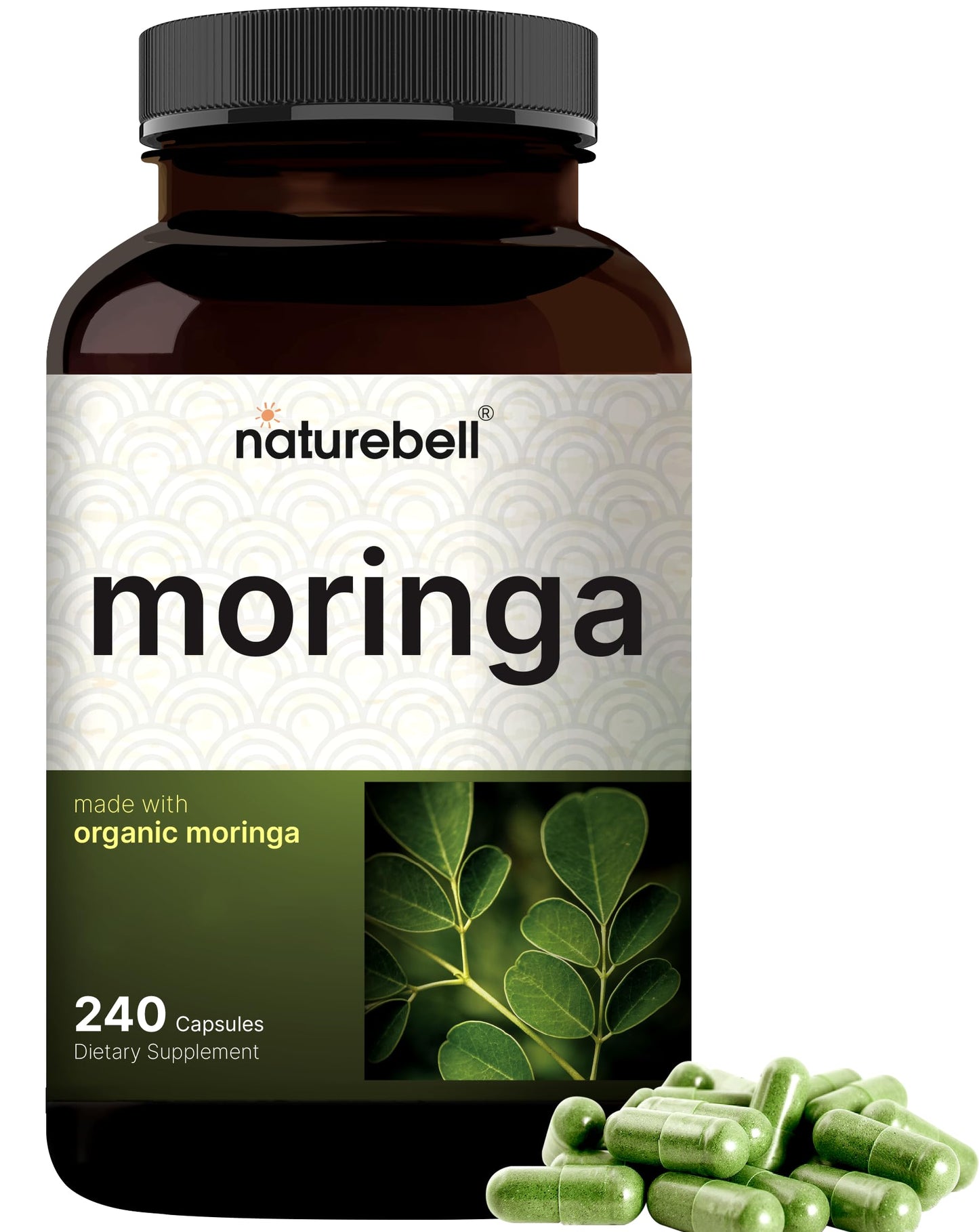 NatureBell Pure Moringa Capsules | Organic Moringa Powder, 240 Capsules