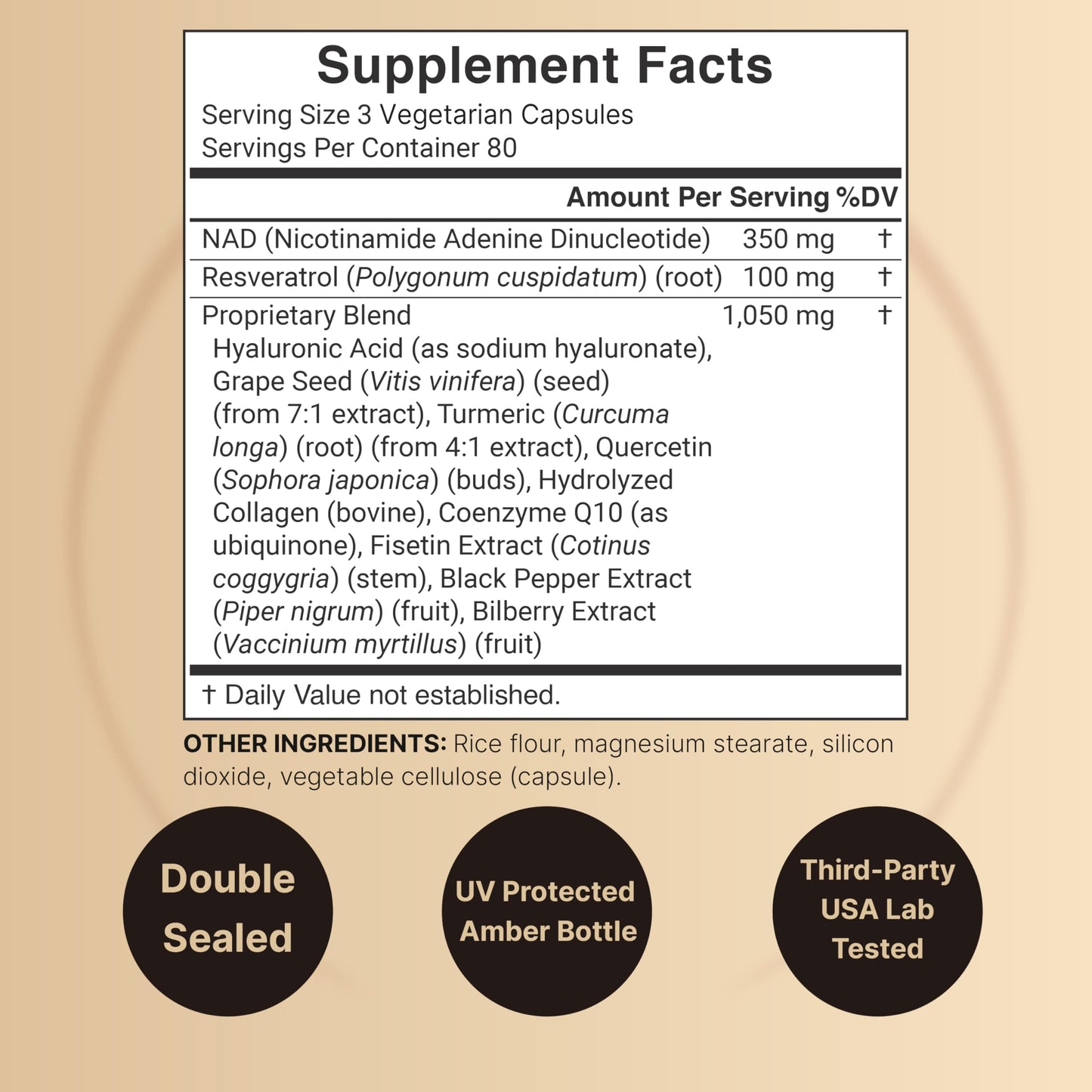 NatureBell NAD+ 1,500mg – 240 Veggie Capsules | 10-in-1 NMN Alternative