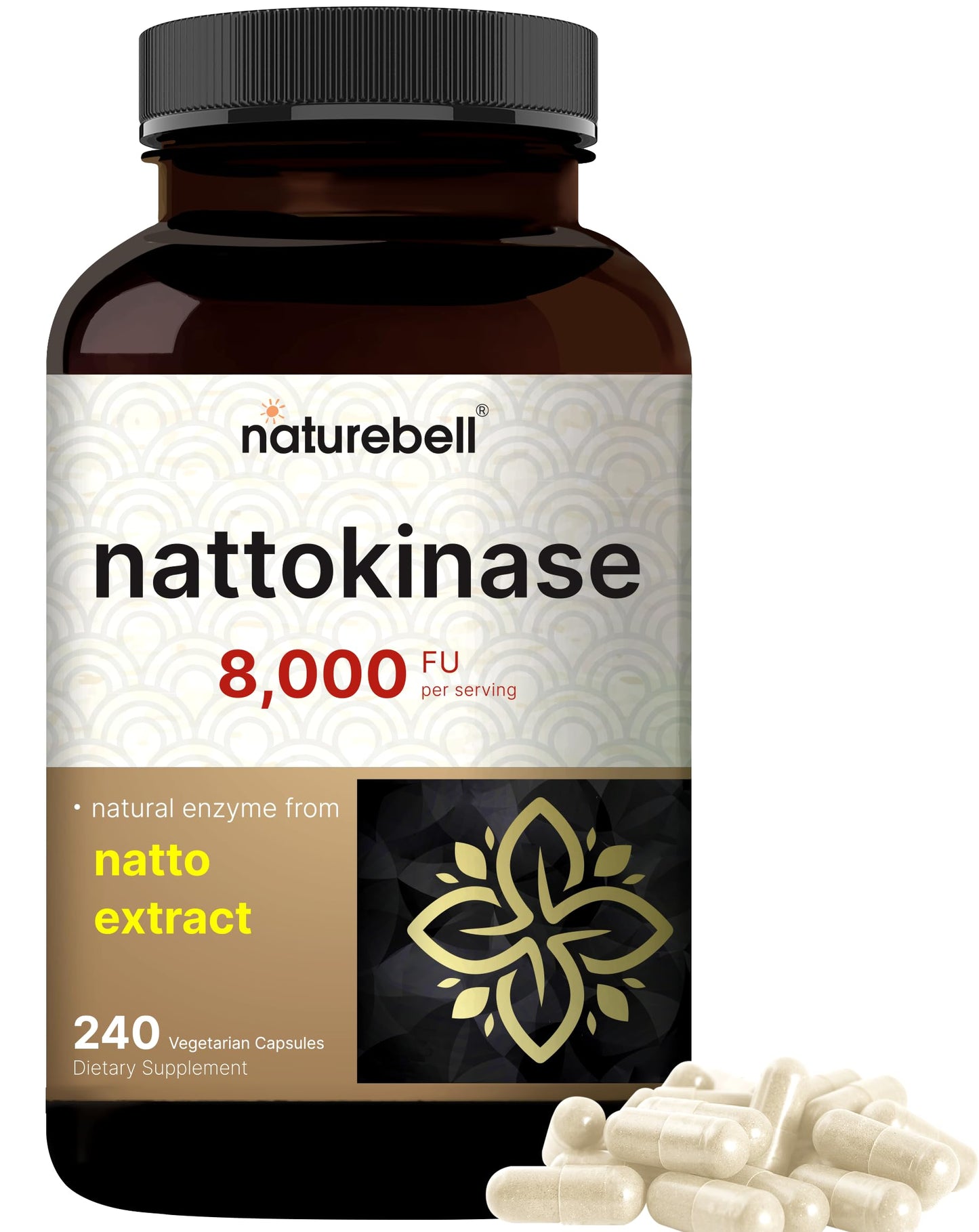 NatureBell Nattokinase 8,000 FU – 240 Veggie Capsules | Non-GMO, Heart Health