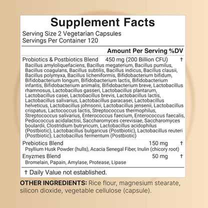 NatureBell Probiotic 200B CFU – 40 Strains | 240 Veggie Capsules