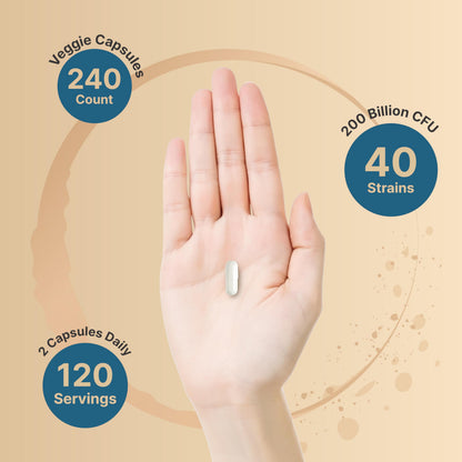 NatureBell Probiotic 200B CFU – 40 Strains | 240 Veggie Capsules