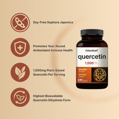 NatureBell Quercetin 1000mg per Serving – 240 Capsules | Immune Support