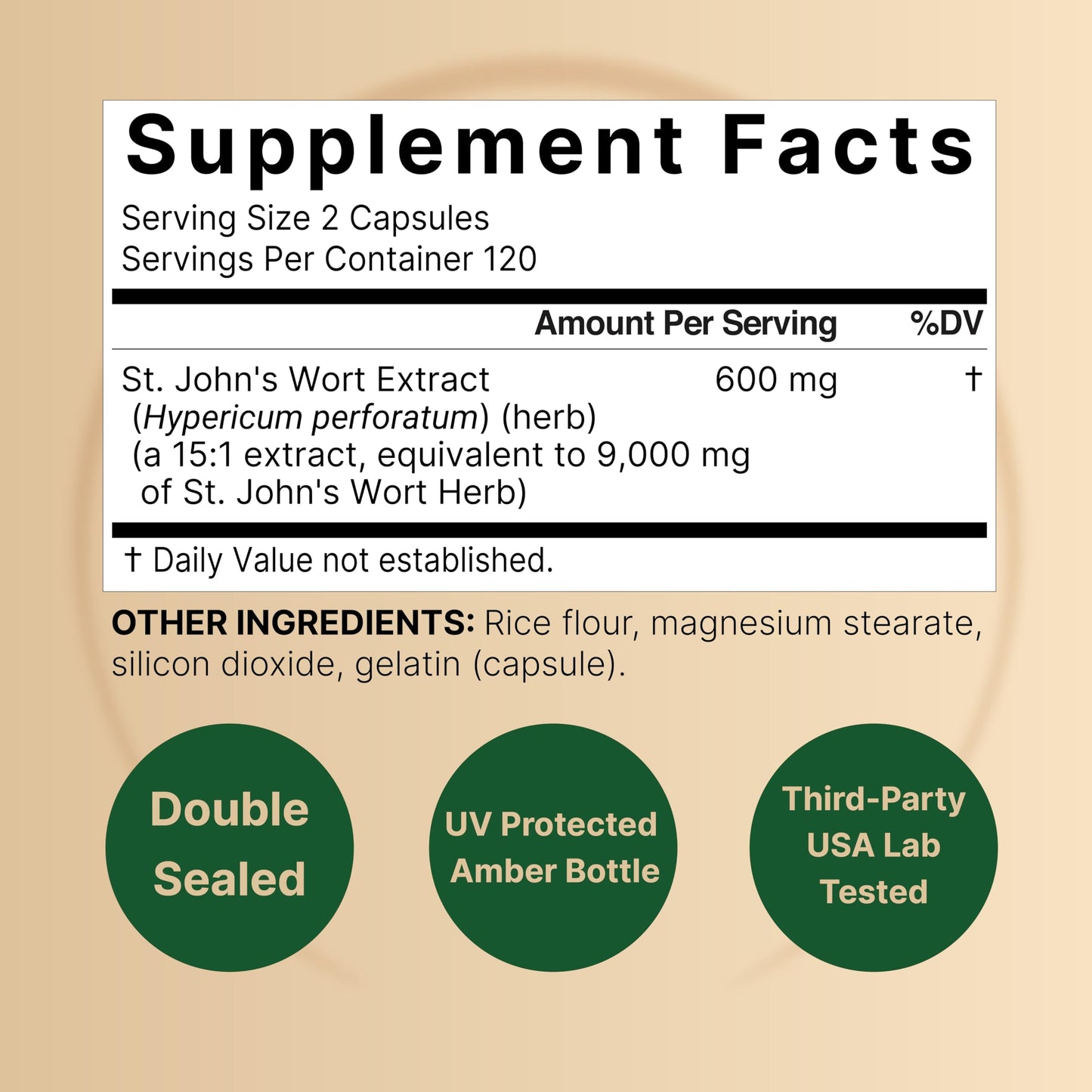 NatureBell St. John’s Wort 9,000mg | 240 Capsules | 15:1 Extract | Positive Mood Support | Non-GMO