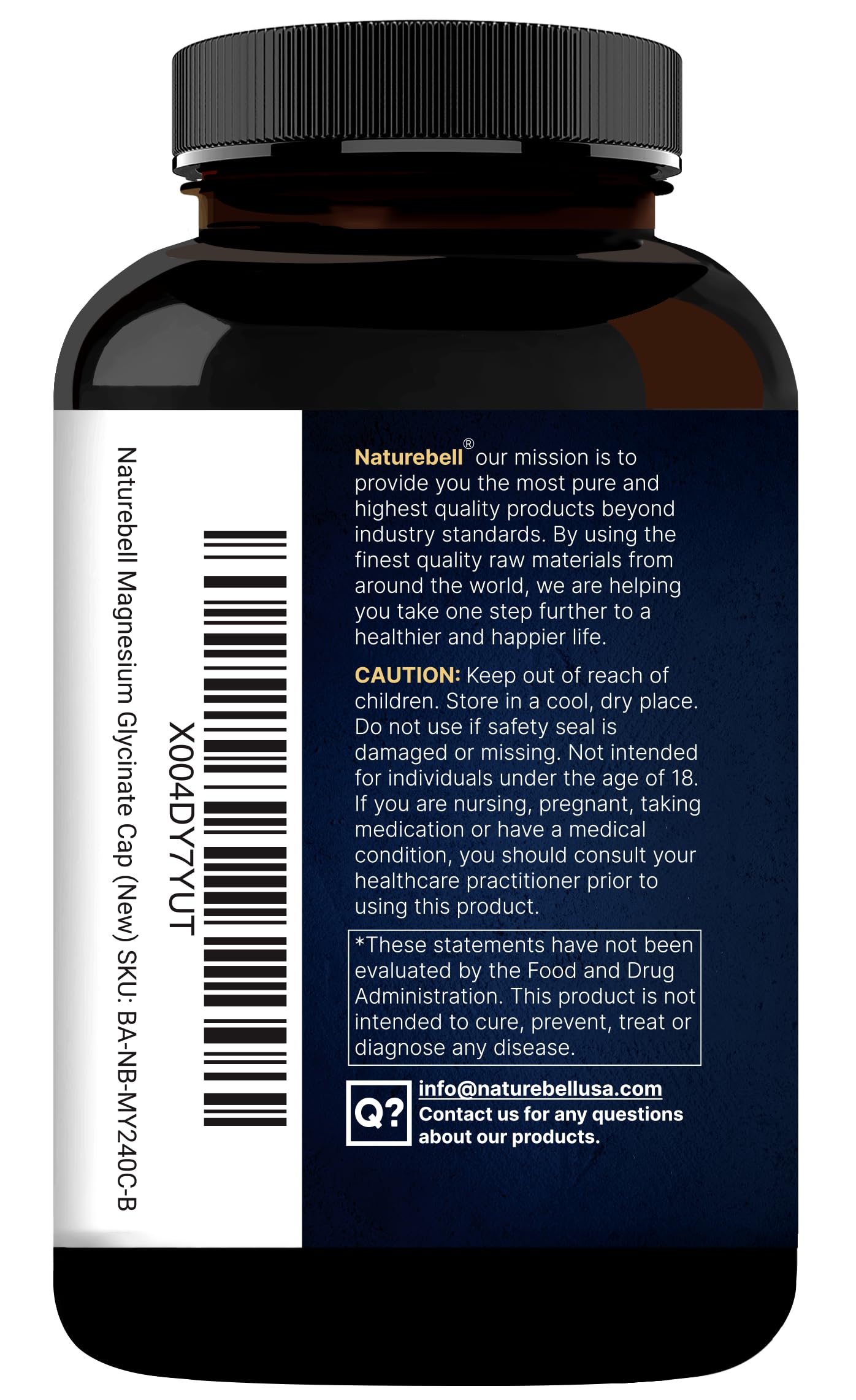 NatureBell Magnesium Glycinate 500mg Capsules – 480 Count | Chelated, 3rd-Party Tested, Non-GMO, Gluten Free