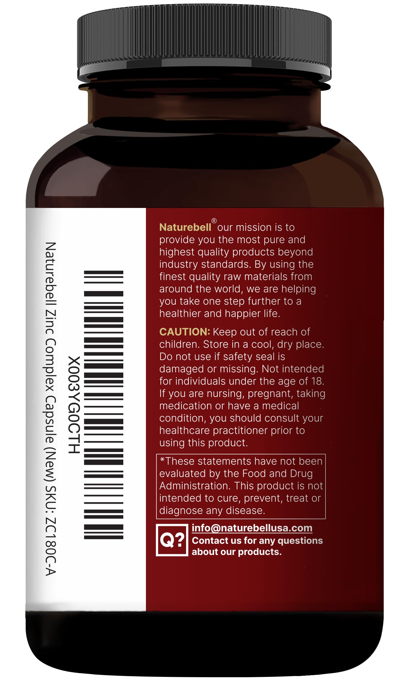 NatureBell Zinc Quercetin + Vitamin C & D3, 240 Caps | 4-in-1 Immune & Lung Support