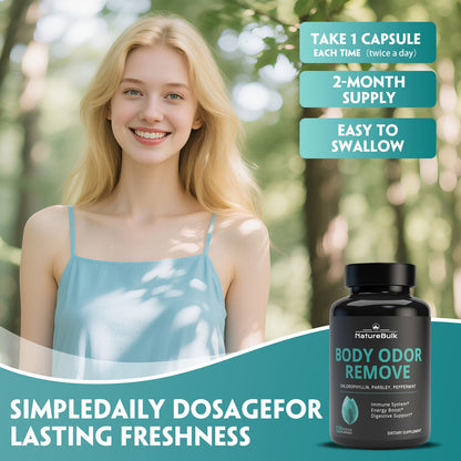 NATUREBULK Natural Freshness Complex – 120 Capsules with Chlorophyll, Parsley & Peppermint – 2 Month Supply