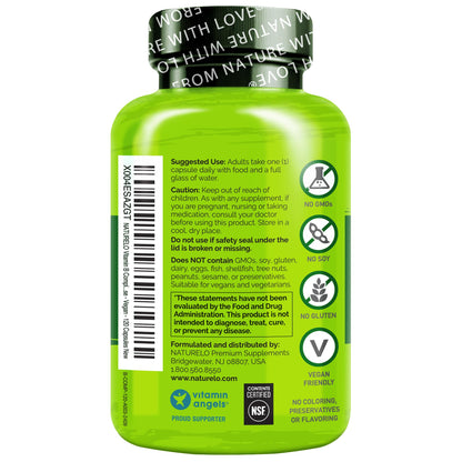 NATURELO Vitamin B Complex – 120 Capsules, Vegan, CoQ10 & Methyl Folate
