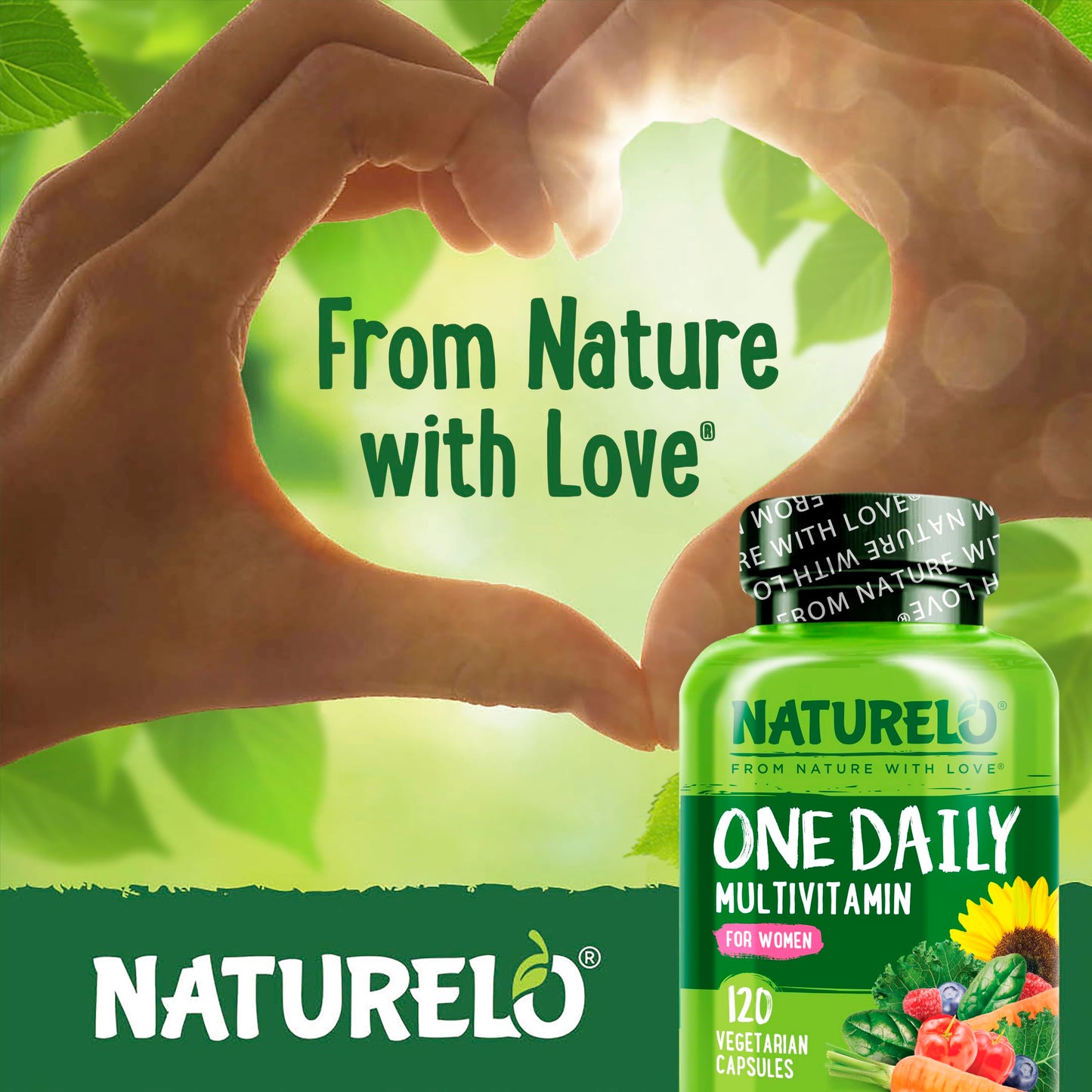 NATURELO One Daily Multivitamin for Women – 120 Ct, Non-GMO, Gluten Free