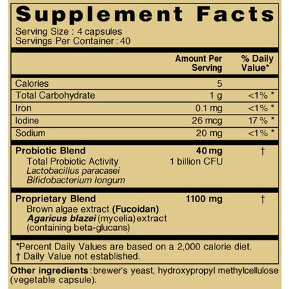 NatureMedic Fucoidan 3-Plus Brown Seaweed Immunity Supplement – 3 Types of High Purity Fucoidan | 160 Veg Capsules | Made in Japan