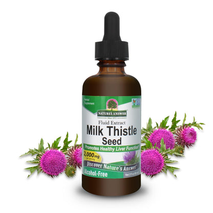 Nature's Answer Milk Thistle 2 oz Alcohol-Free Liver Support - Made in USA