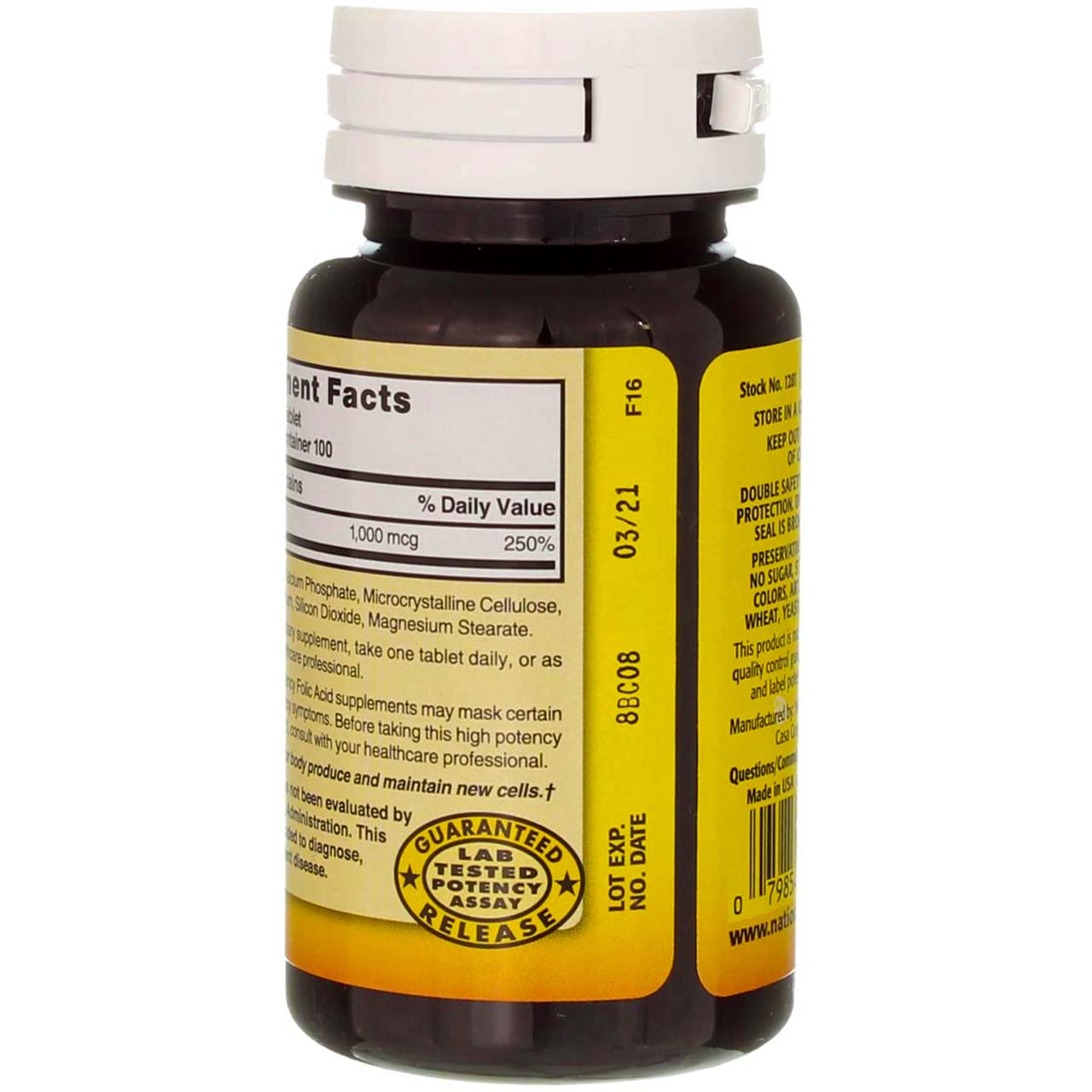 Nature's Blend Folic Acid 1000mcg Tablets – 100 Count (2 Pack)