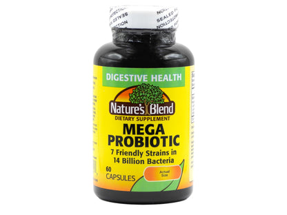 Natures Blend Mega Probiotic Capsules – 60 Count Per Bottle